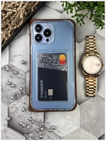 Силиконовый чехол с отделением для карты для iPhone 13 Pro Max DF