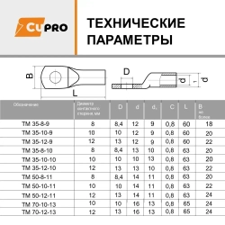 Кабельный наконечник медный ТМ 35-8-9 КЗОЦМ комплект 5 шт