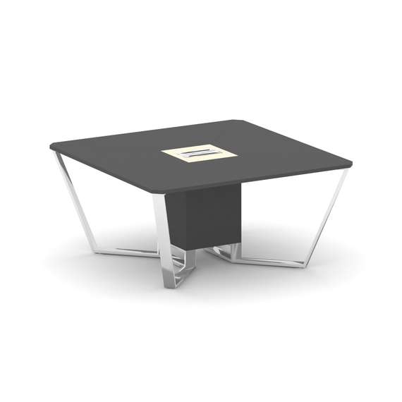 Steel Meet Стол переговорный квадратный MM-PR.B.SP-08 Антрацит/Ваниль Глянец/Нержавеющая Сталь/Хром