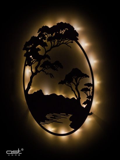 Панно с подсветкой "Бонсай"