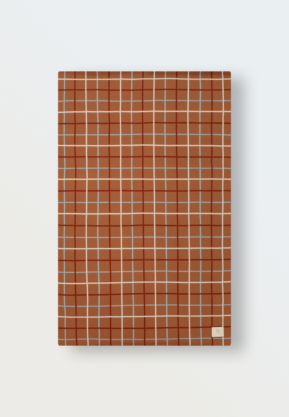 Плед вязаный (клетка терракот)