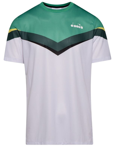 Мужская теннисная футболка Diadora T-Shirt Clay - holly green/white/bistro green