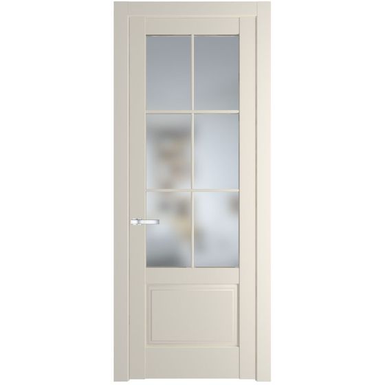 Межкомнатная дверь эмаль Profil Doors 4.2.2 (р.6) PD кремовая магнолия стекло матовое