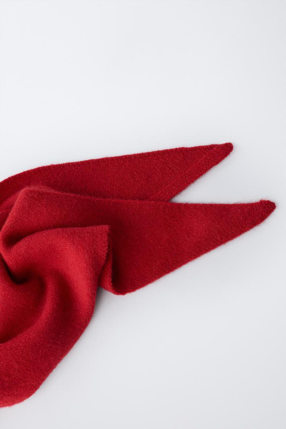 ZARA ТРЕУГОЛЬНАЯ БАНДАНА ИЗ ТОНКОГО ТРИКОТАЖА, КРАСНЫЙ