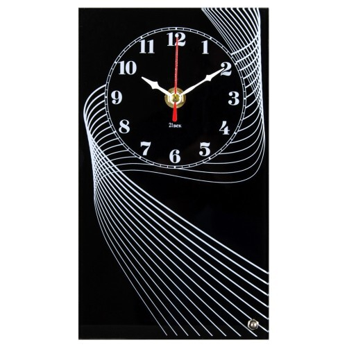 Часы 21 Bek настольные 1322-10  вертикальные, черные, "Спираль"