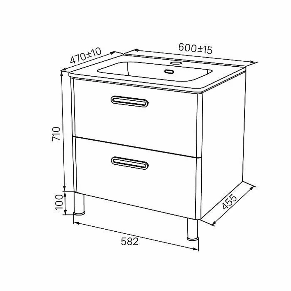 Тумба с раковиной Iddis Brick BRI60WFi95K 60 белая