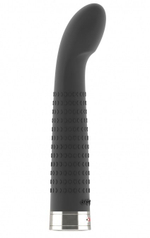 Чёрный вибратор с загнутым кончиком Jet - 16,9 см. (Цвет: черный)