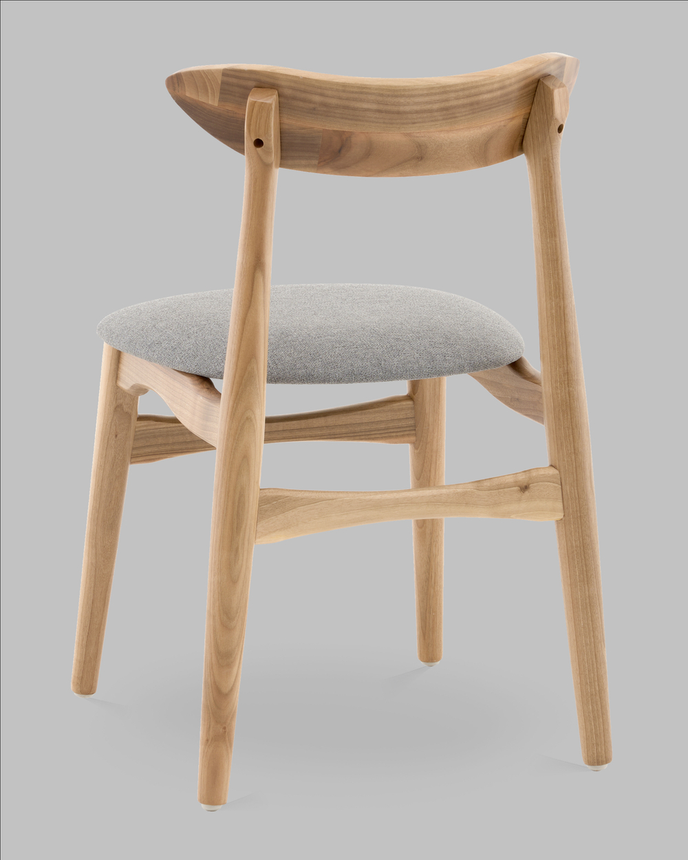 Стул Вудсимпл каркас дерево цвет натуральный орех рогожка серый