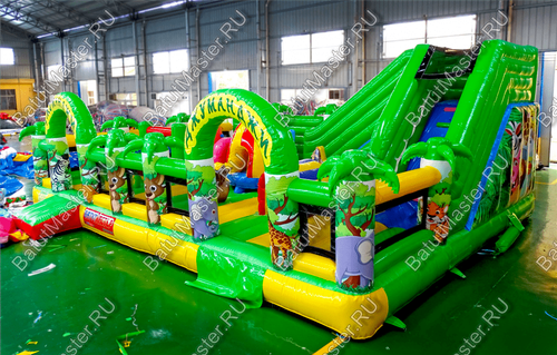 Коммерческий надувной батут "Джунгли с двумя входами" 10*7*4