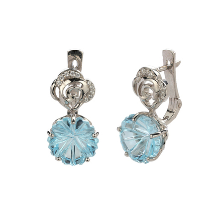 Серьги с топазом из серебра 925 пробы JA-S-514168-1