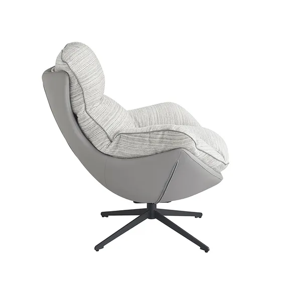 Кресло HUG серый в полоску, экокожа, шенилл