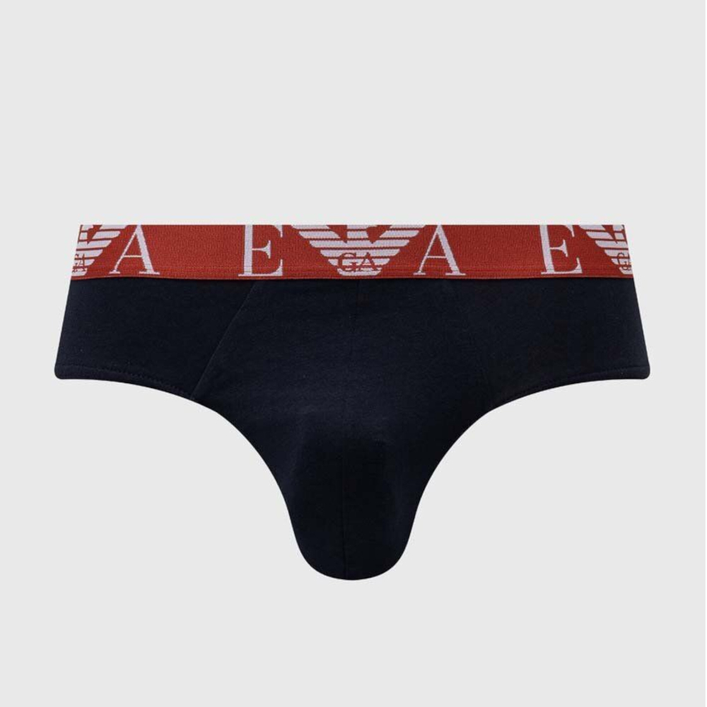 Набор мужских трусов брифов 3в1 темно-синие Emporio Armani 111734_4F715 64135