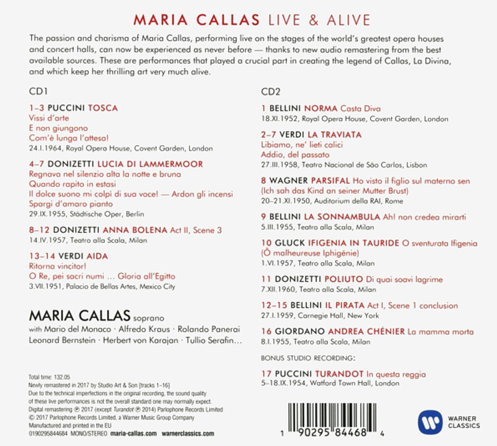 Maria Callas / Live & Alive - The Ultimate Live Collection Remastered (2CD)