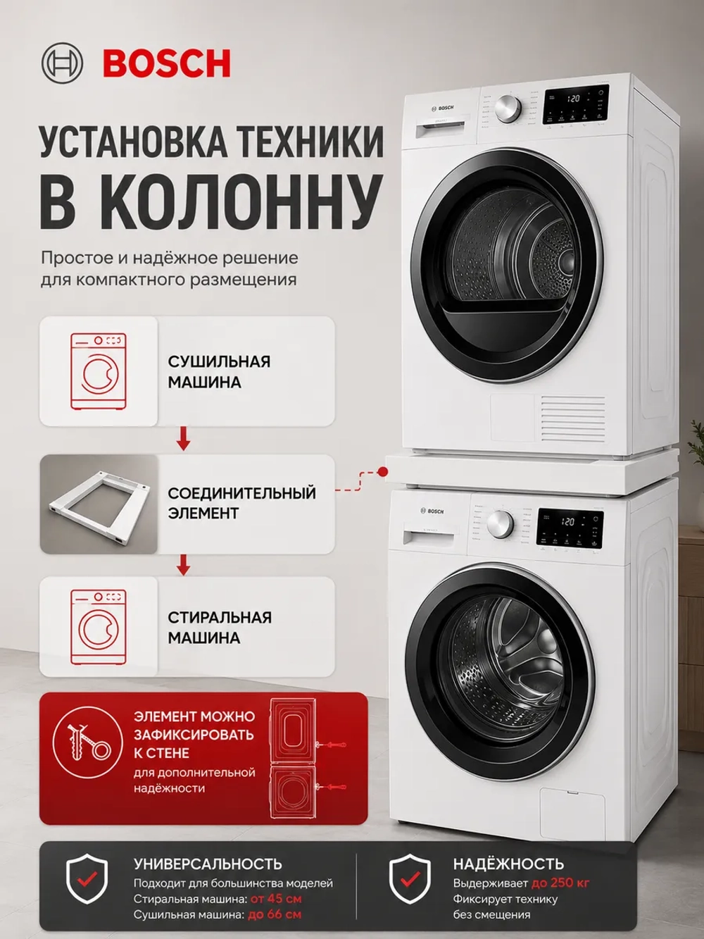 Соединительный элемент для стиральной машины и сушильной машины Bosch - C90001585