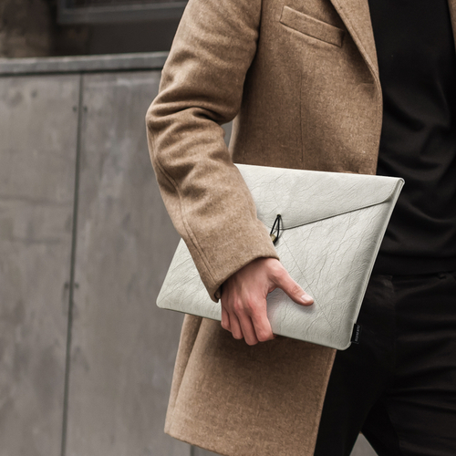 Сумка белого цвета из износостойкой эко-бумаги DuPont для ноутбука или планшета, серия PLI Series Tyvek Sleeve