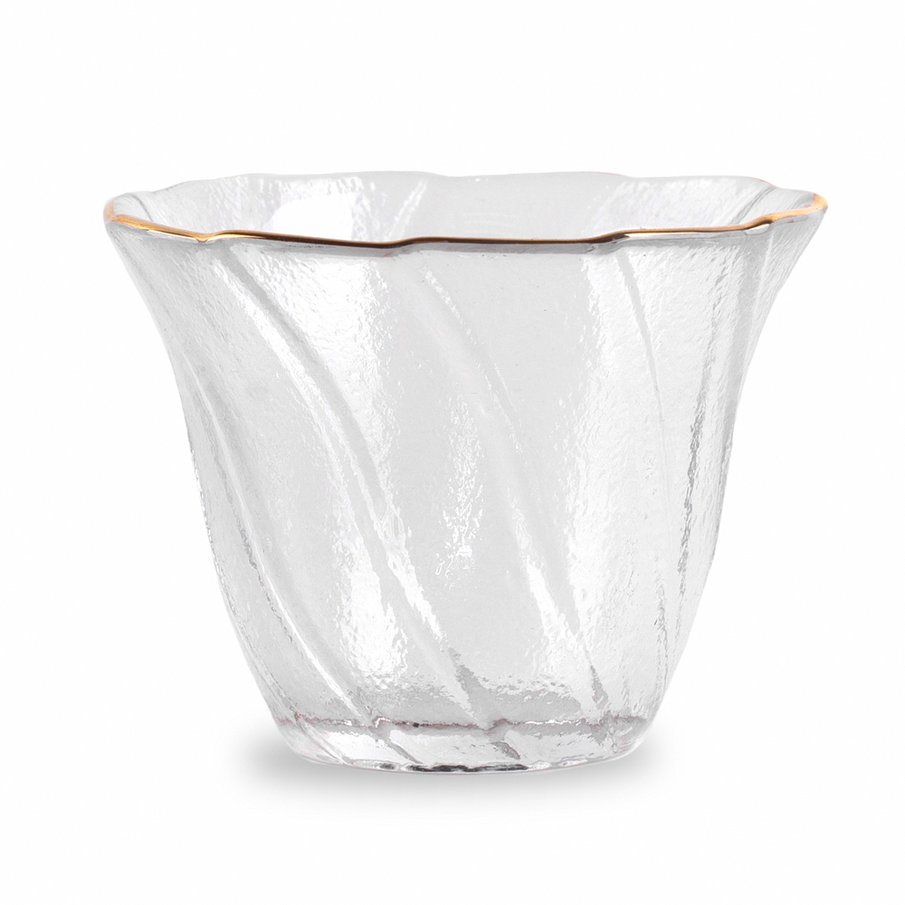 243042.2 Пиала серия ЛЕДЯНОЙ УЗОР, 80 мл, золотой ободок, утолщ. стенки, стекло