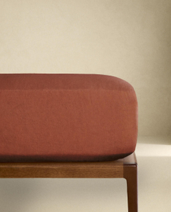 Zara Home - Простыня брюки из постиранного льна, высота 30 см (140 г / м2), кремовый, 90х200х30 см