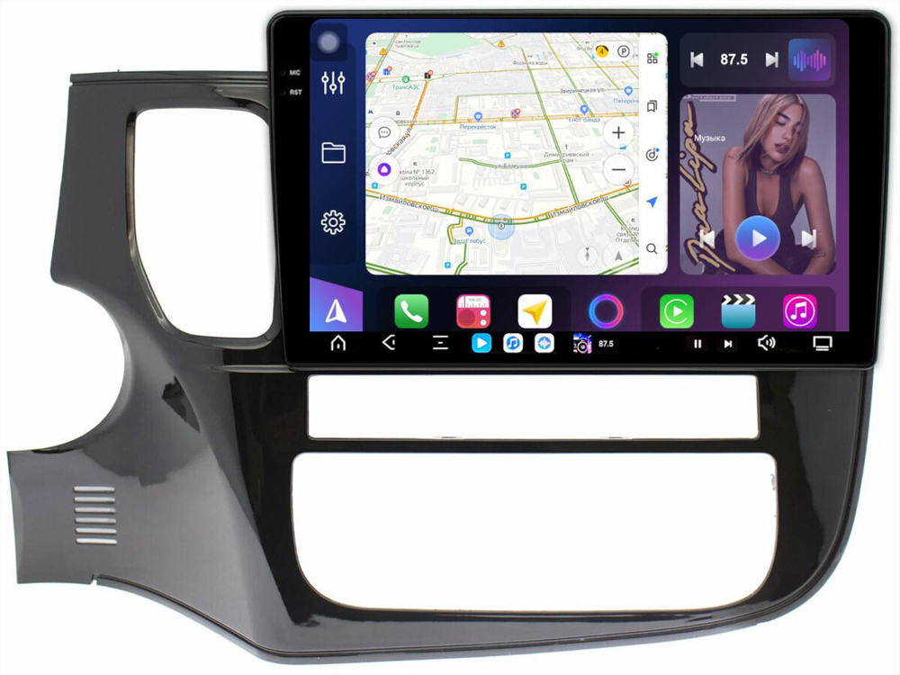 Магнитола Mitsubishi Outlander 3 2012-2022 (левый руль) - FarCar XXL10-7163 монитор 10.36" 2K QLED на Android 14, TS20, 8+256Гб, CarPlay, 4G SIM-слот