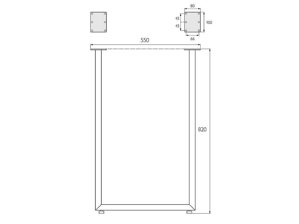 Подстолье Лофт П-образное регулируемое
