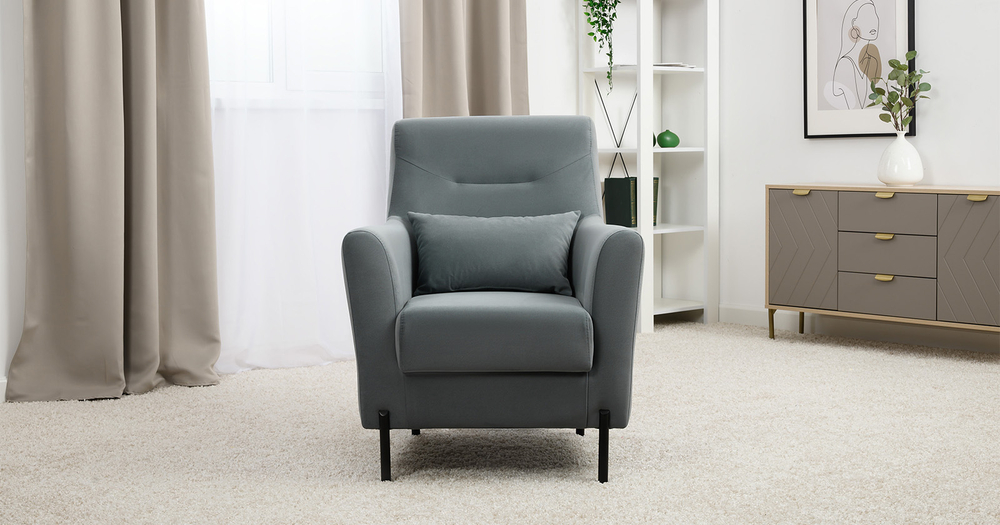 Барселона кресло для отдыха (серо-голубой)