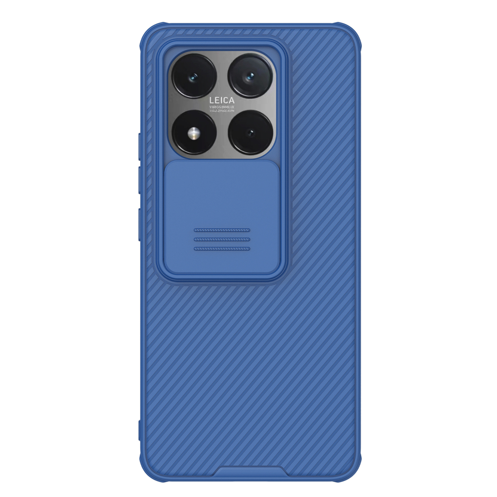 Усиленный чехол синего цвета с сдвижной шторкой для камеры от Nillkin для Xiaomi 14T, серия CamShield Pro Case