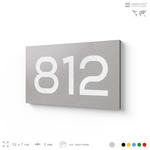 Номер на дверь 812, табличка на дверь для офиса, квартиры, кабинета, аудитории, склада, серая 120х70 мм, Айдентика Технолоджи