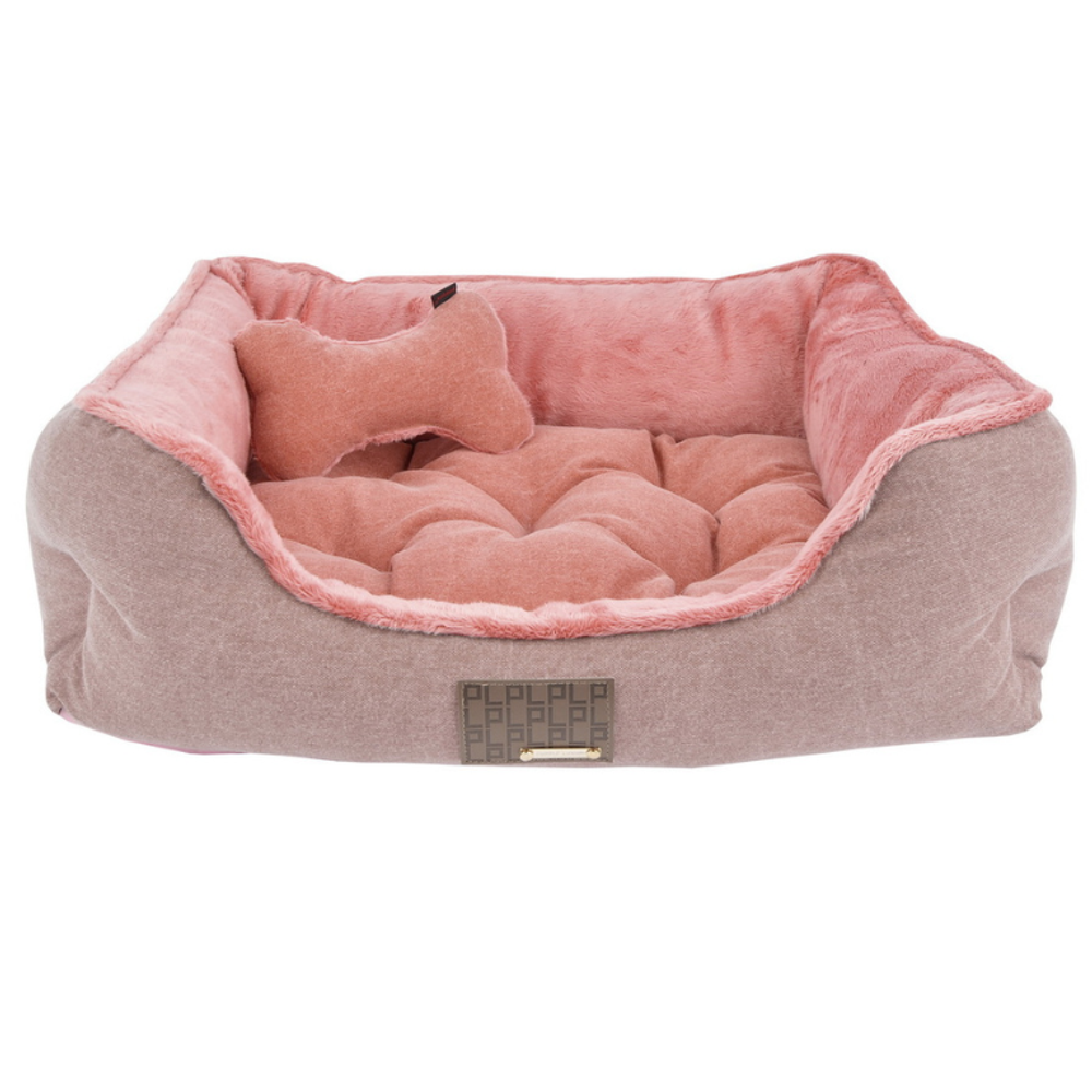 Puppia лежак для собак и кошек "presley", розовый, 54х47х17см