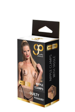 Золотистые зажимы для сосков PREMIUM NIPPLE CLAMPS WITH TASSLE (Цвет: золотистый)