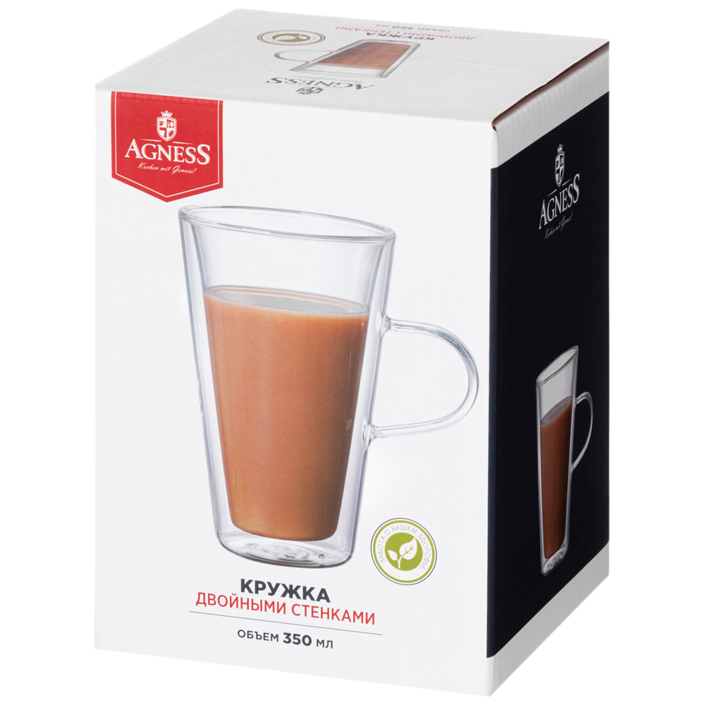 КРУЖКА С ДВОЙНЫМИ СТЕНКАМИ "DOUBLE-WALL" 350 МЛ. ДИАМЕТР=9 СМ. ВЫСОТА=14 СМ 250-164