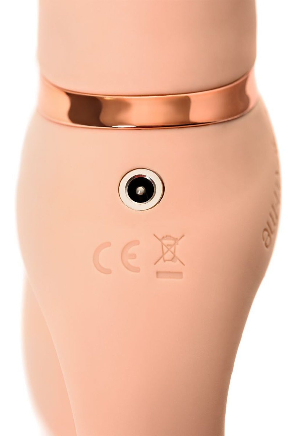 Телесный безремневой вибрострапон Vibrating Bendable Strap-On - size L (Цвет: телесный)