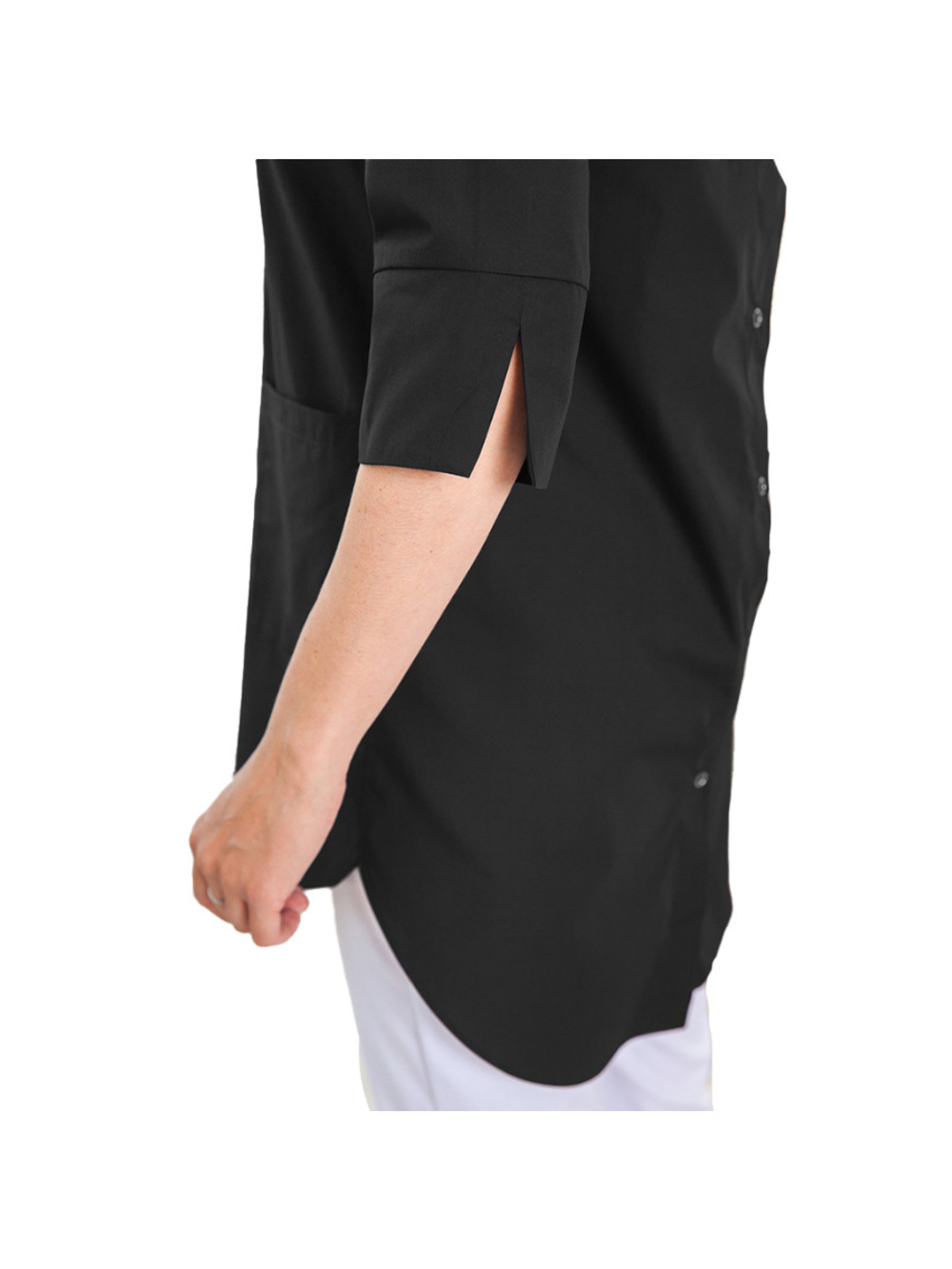 Рубашка медицинская женская White Wears WW150, на кнопках, черный, 50