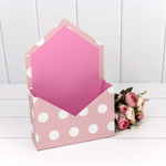 Коробка 20х30х7 см "Горошек" Конверт (Розовый)