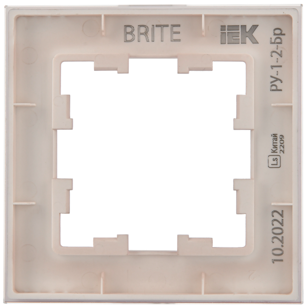 BRITE Рамка 1-местная РУ-1-2-Бр стекло розовый матовый IEK