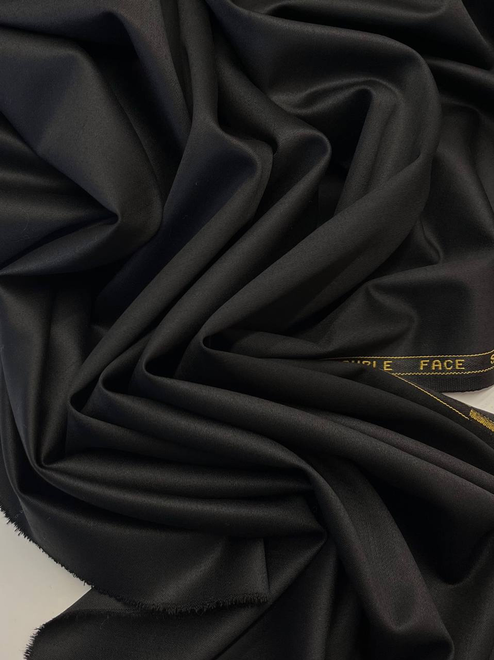 Шерсть с эластаном костюмно-плательная double face черная