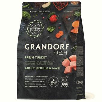 Сухой корм GRANDORF FRESH DOG Turkey MED&MAXI индейка с бататом для собак средних и крупных пород, для особо аллергичных собак 1кг