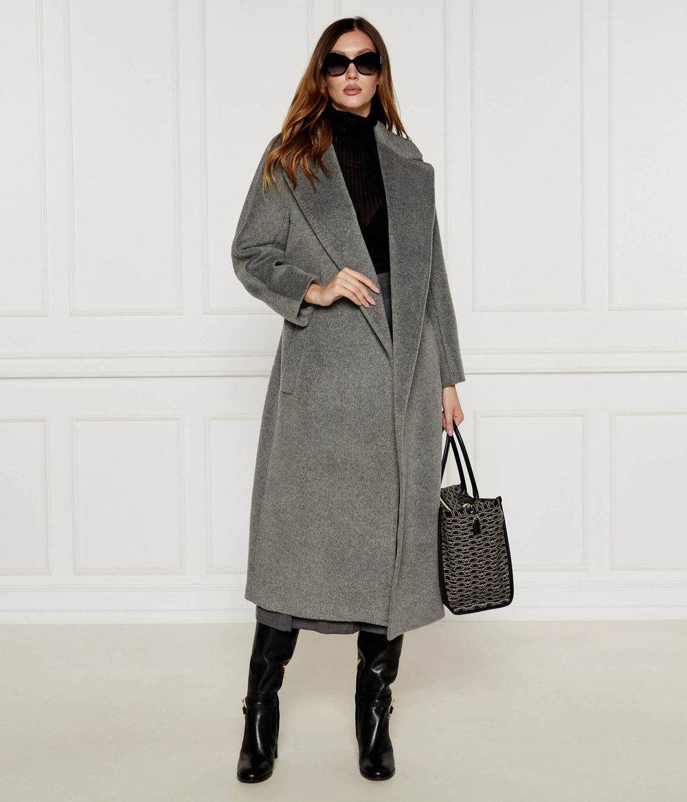 Хлопковое пальто Weekend MaxMara - серый(250161026)