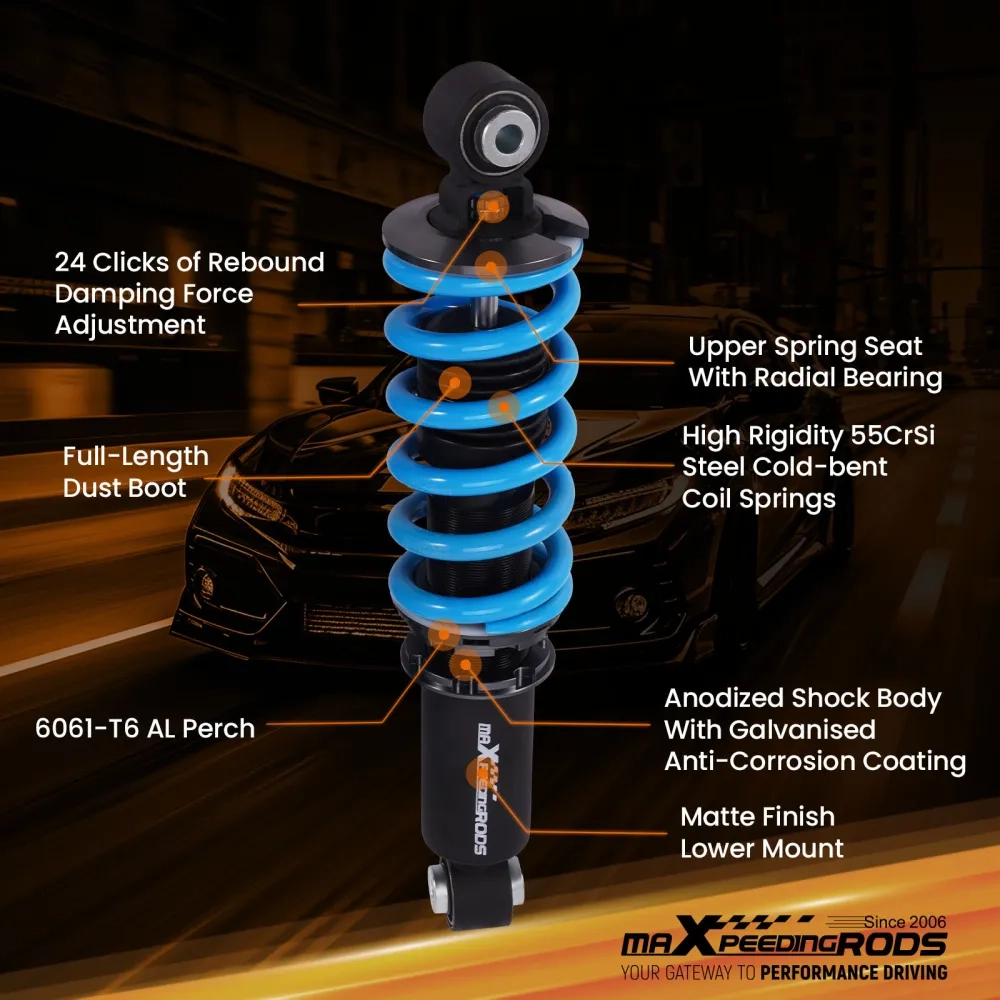MaXpeedingrods T6 Coilovers Shocks Springs Kit подходит для автомобиля Audi R8 (Type 42) V10 07-15