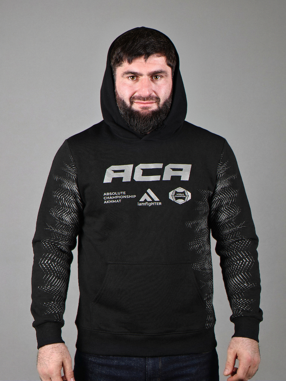 Худи черно-серый АСА с начесом