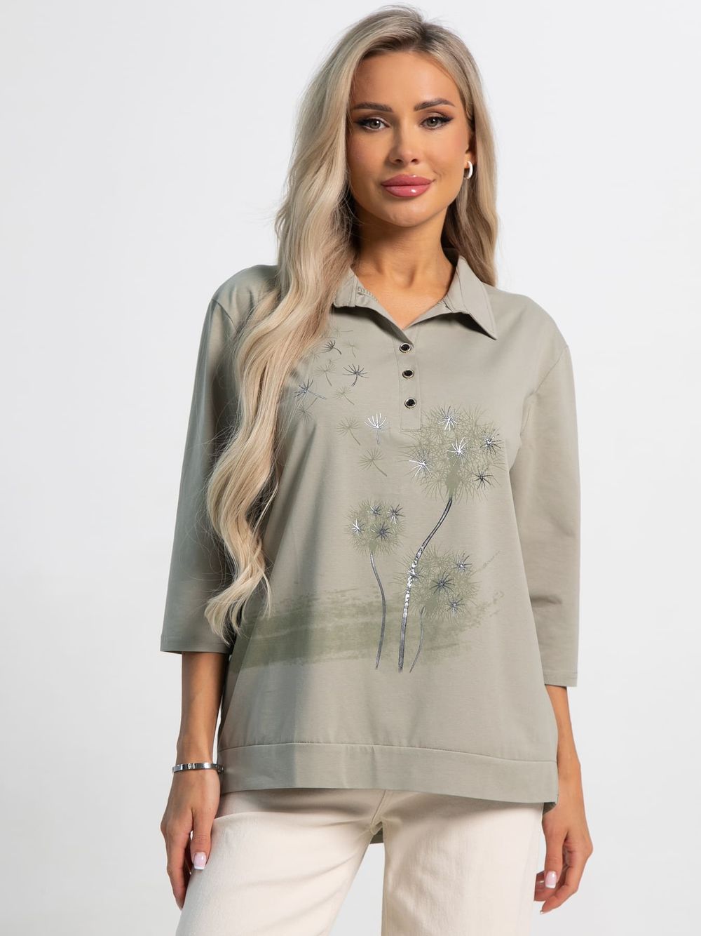 Блуза Сны луговых эльфов (оливковая) Б15309-18М LT Collection