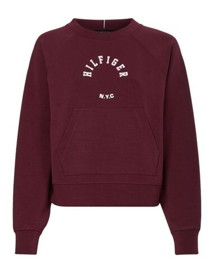 Женская теннисная куртка Tommy Hilfiger RLX Sueded Modal C NK Sweatshirt - sueded rouge