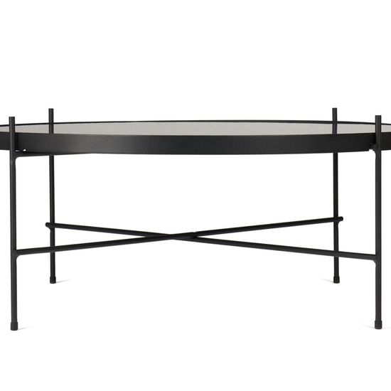 Кофейный стол Lacio диаметр 80 сталь и керамика