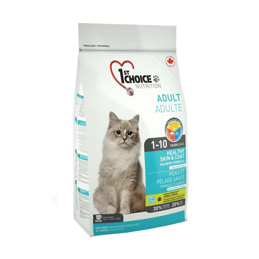 1st Choice корм для кошек для здоровья кожи и шерсти с лососем (Healthy Skin&Coat)