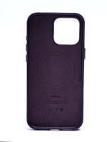 Кожаный чехол Leather Case iPhone 16 Pro MAX Dark Cherry Темно-Фиолетовый