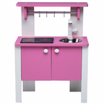 Кухня Элегантс с интерактивной плитой (со светом, звуком) белый корпус, розовые фасады