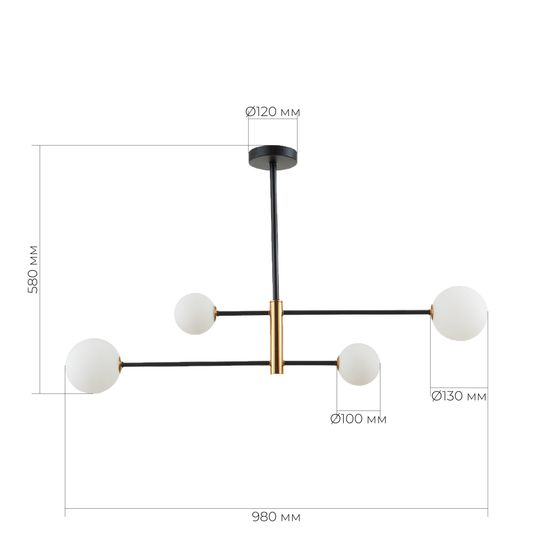 SLE220103-04 Светильник потолочный Черный, Бронза/Белый G9 4*5W ARCOLA