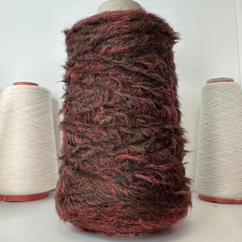 STOCK Italy; меринос, п/а; ~300м/100гр; "травка" коричнево-бордового цвета