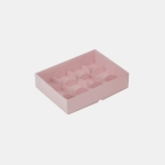 Коробка для 12 моти с пластиковой крышкой 227*169*55 мм (розовый)