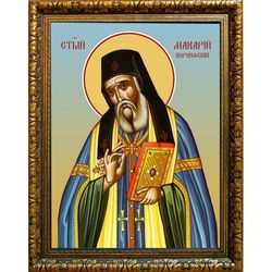 Макарий митрополит Коринфский, преподобный святитель. Икона на холсте.