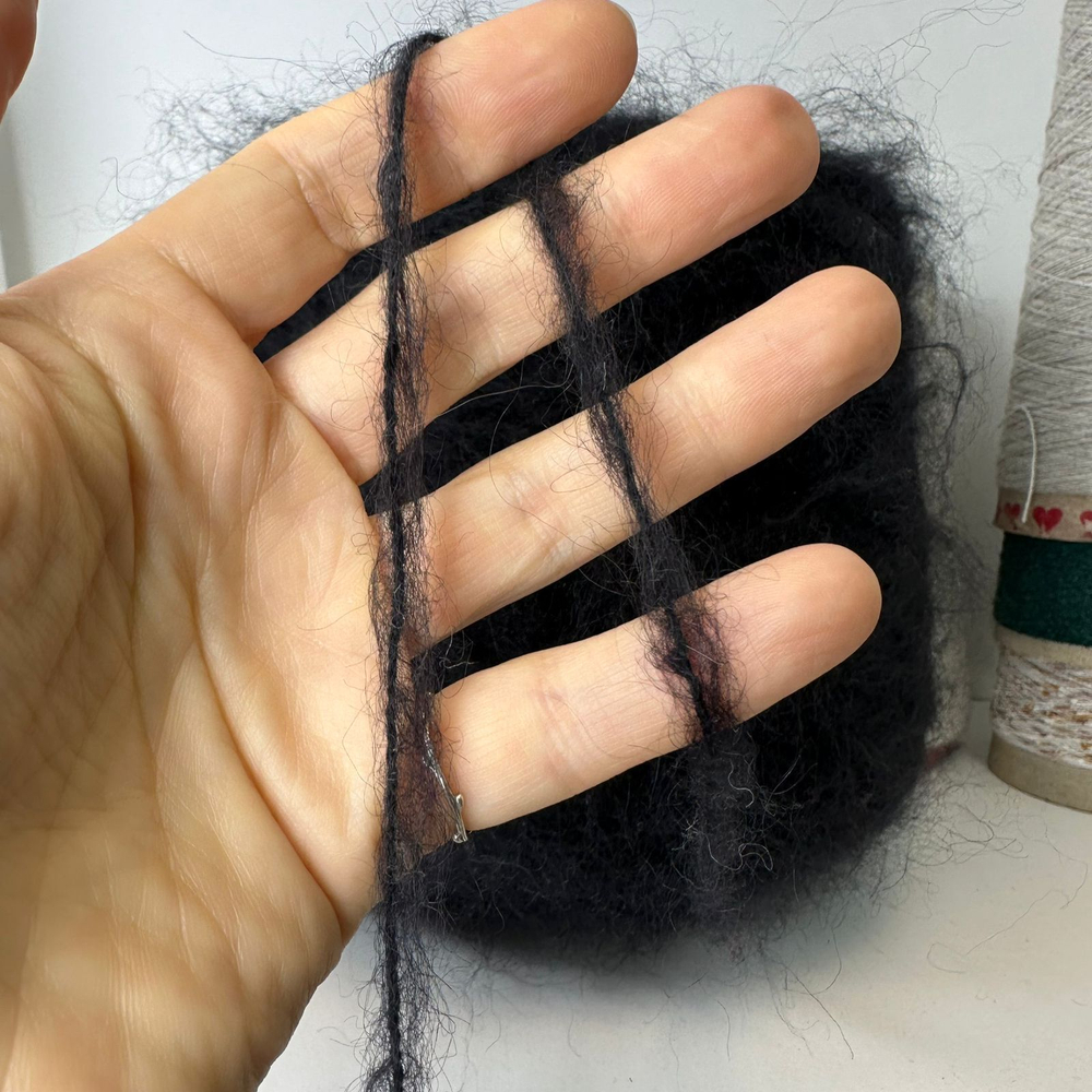 VIP - Lineapiu; 62% кидмохер, 38% п/а; 200м/100гр; col.1200 nero sol rig; цвет: черный; S501