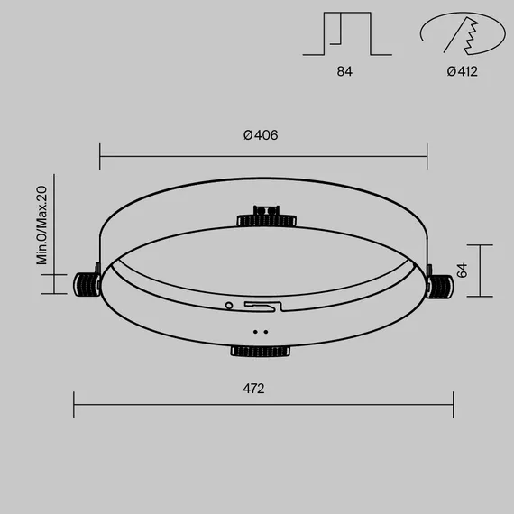 Аксессуар для встраиваемого монтажа светильников Zon Technical dla032-trs45-w
